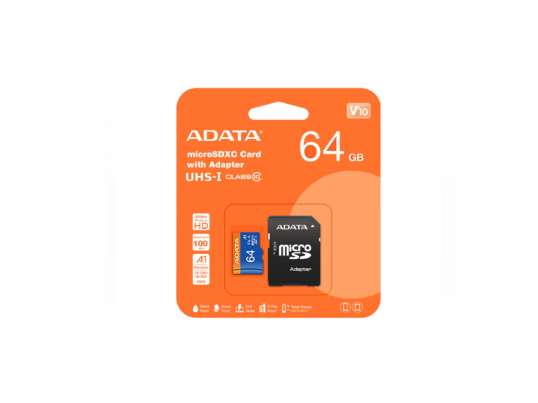 کارت حافظه میکرو اس دی MICRO SDXC UHS-I V10 R100 W25 ADP 64G